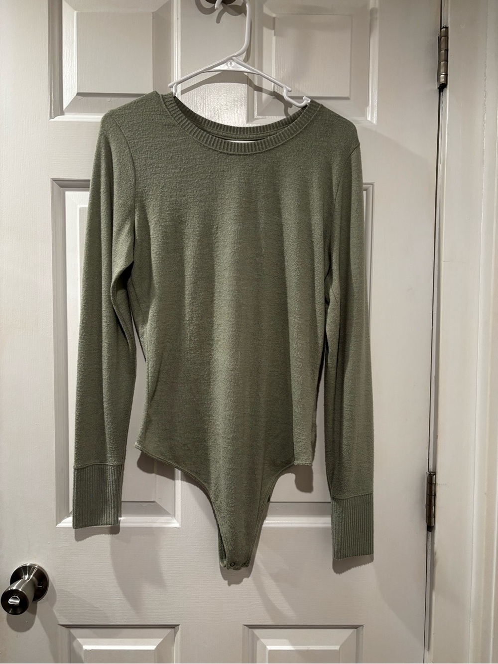 Abercrombie & Fitch Sage Green Knit Crewneck Bodysuit